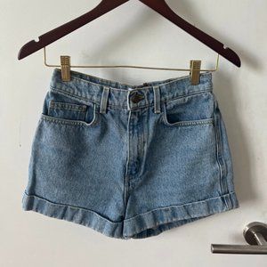 American Apparel Denim High-Waist Cuff Short - Size 27